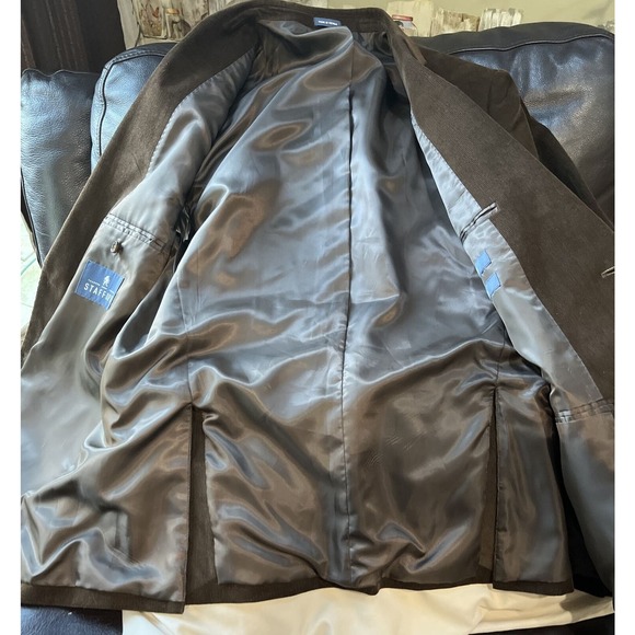 Stafford  Men’s Corduroy Blazer Signature Classic Fit 44R 2‎ Button Brown - Picture 5 of 9